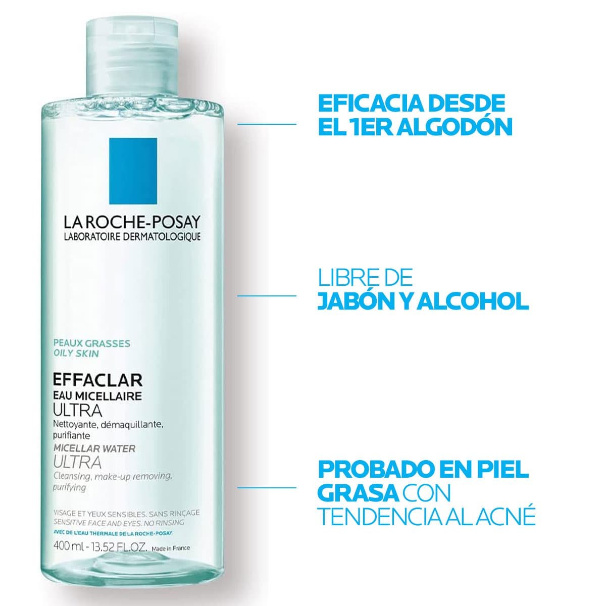 palanca desmayarse portátil Desmaquillante Effaclar De Agua Micelar | La Roche-Posay